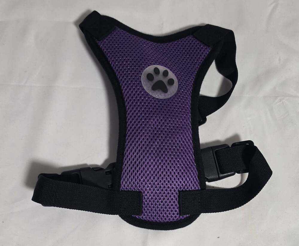 SlowTon Breathable Mesh Dog Car Harness and Safety Vest, Purple, Size Small